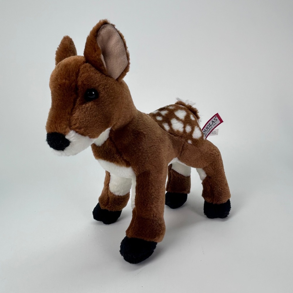 Douglas Cuddle Toy Fawn Deer Plush Brown White Spotted Stuffed Animal 10 Inch